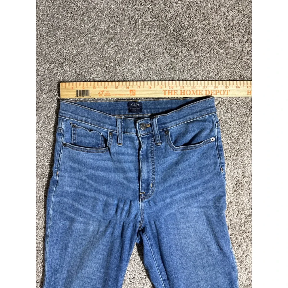 J.Crew Women High Rise Skinny Jeans Medium Wash Blue Denim Pants Size 10